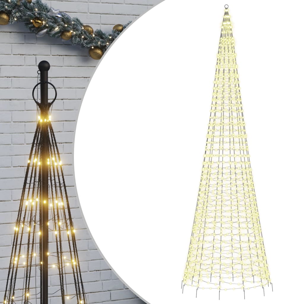 Lichtkegel aan vlaggenmast 1534 warmwitte LED's 500 cm - AllerleiShop