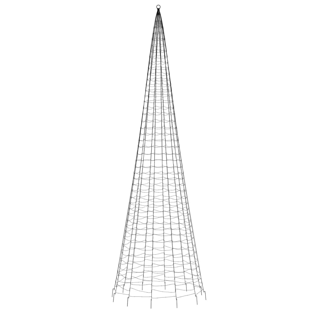 Lichtkegel aan vlaggenmast 1534 warmwitte LED's 500 cm - AllerleiShop