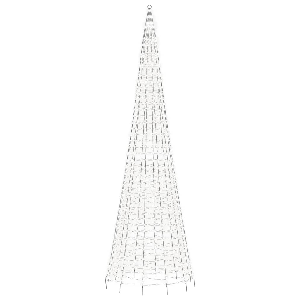 Lichtkegel aan vlaggenmast 1534 koudwitte LED's 500 cm - AllerleiShop