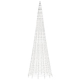 Lichtkegel aan vlaggenmast 1534 koudwitte LED's 500 cm - AllerleiShop