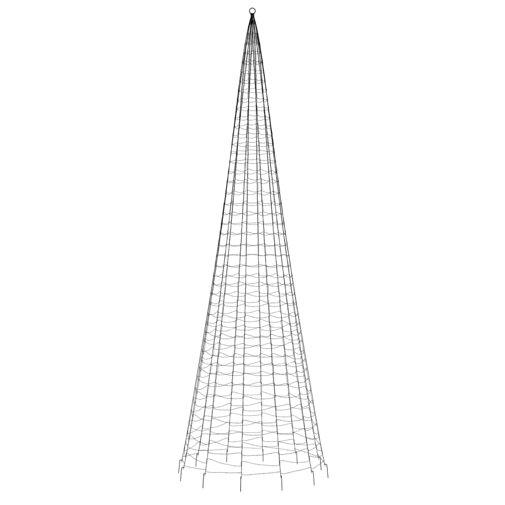 Lichtkegel aan vlaggenmast 1534 koudwitte LED's 500 cm - AllerleiShop