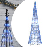 Lichtkegel aan vlaggenmast 1534 blauwe LED's 500 cm - AllerleiShop