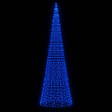 Lichtkegel aan vlaggenmast 1534 blauwe LED's 500 cm - AllerleiShop