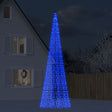 Lichtkegel aan vlaggenmast 1534 blauwe LED's 500 cm - AllerleiShop