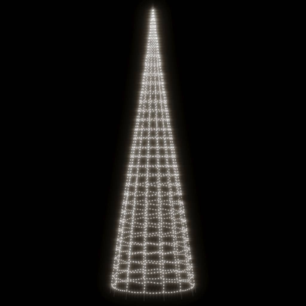 Lichtkegel aan vlaggenmast 3000 koudwitte LED's 800 cm - AllerleiShop