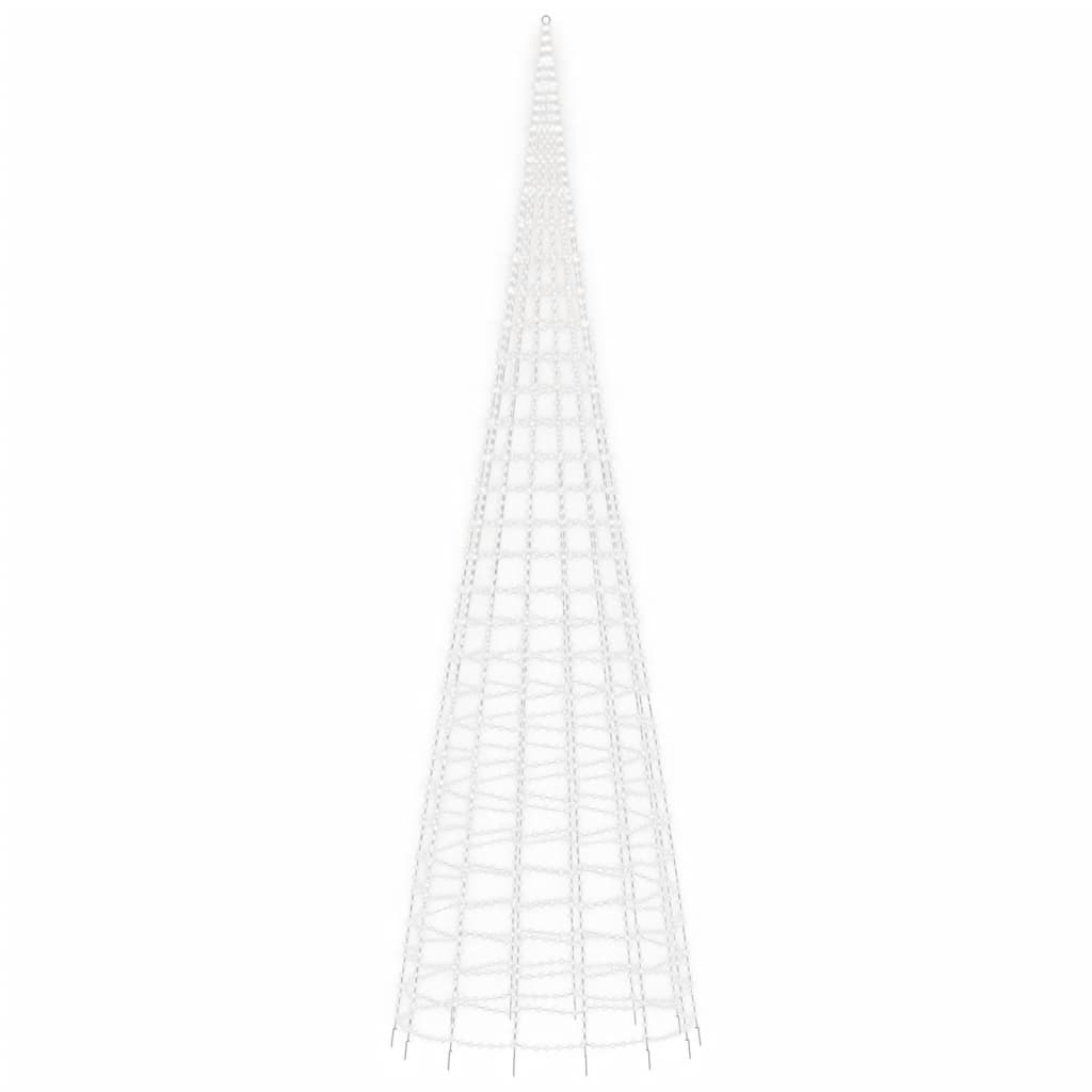 Lichtkegel aan vlaggenmast 3000 koudwitte LED's 800 cm - AllerleiShop