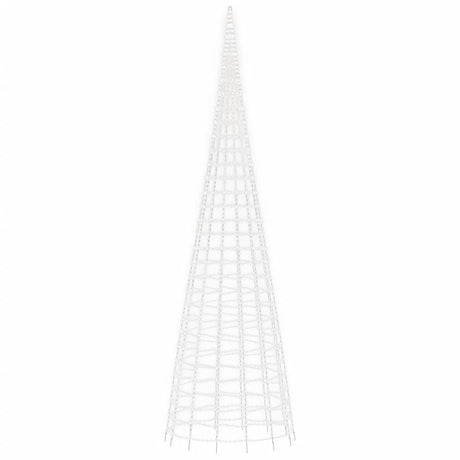 Lichtkegel aan vlaggenmast 3000 koudwitte LED's 800 cm - AllerleiShop