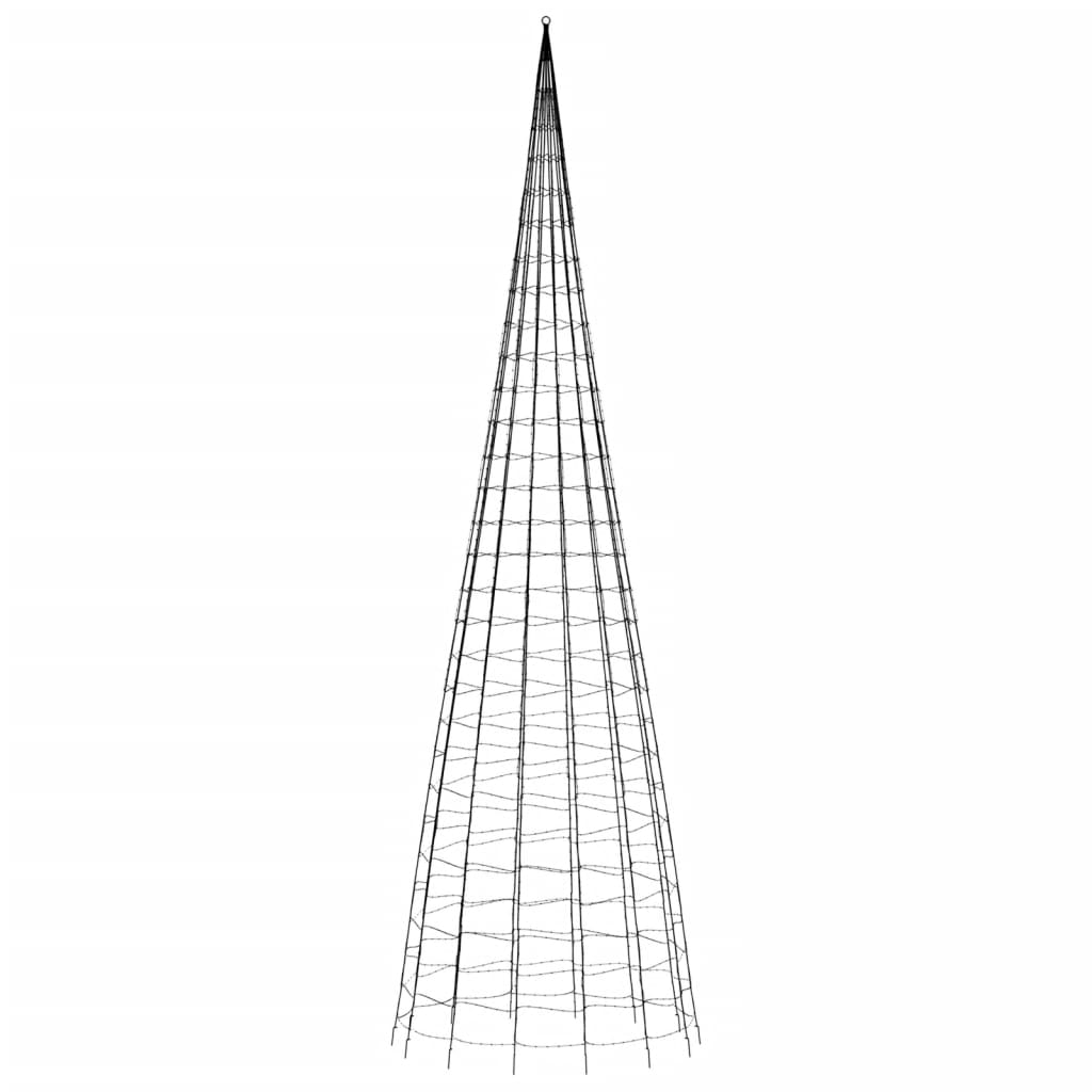 Lichtkegel aan vlaggenmast 3000 koudwitte LED's 800 cm - AllerleiShop