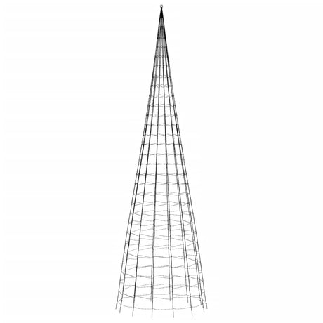 Lichtkegel aan vlaggenmast 3000 koudwitte LED's 800 cm - AllerleiShop