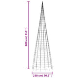 Lichtkegel aan vlaggenmast 3000 koudwitte LED's 800 cm - AllerleiShop