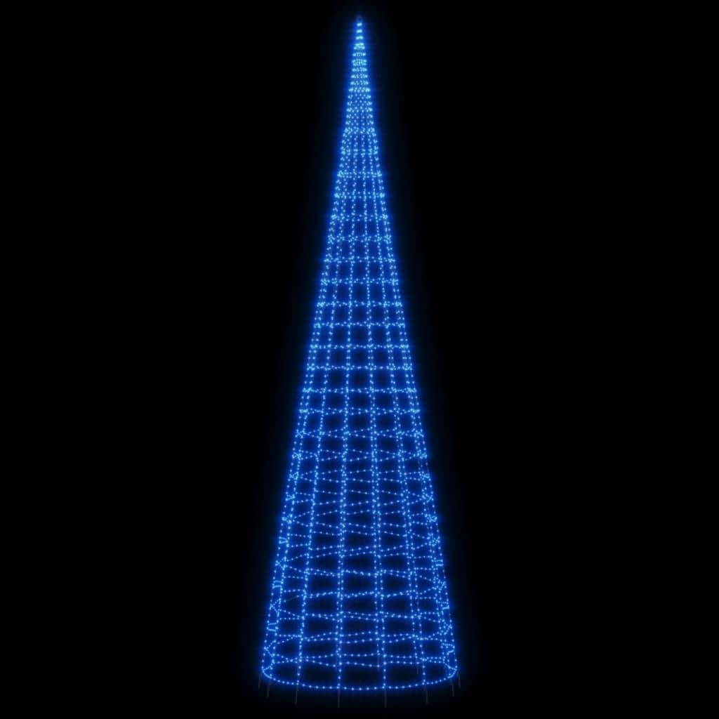 Lichtkegel aan vlaggenmast 3000 blauwe LED's 800 cm - AllerleiShop