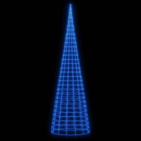 Lichtkegel aan vlaggenmast 3000 blauwe LED's 800 cm - AllerleiShop