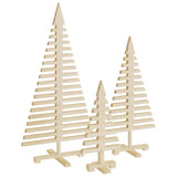 Kerstdecoraties kerstboom 3 st massief grenenhout - AllerleiShop