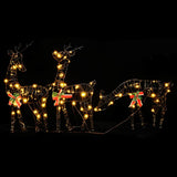 Kerstversiering rendierfamilie 2 st 180 LED's rattan warmwit - AllerleiShop