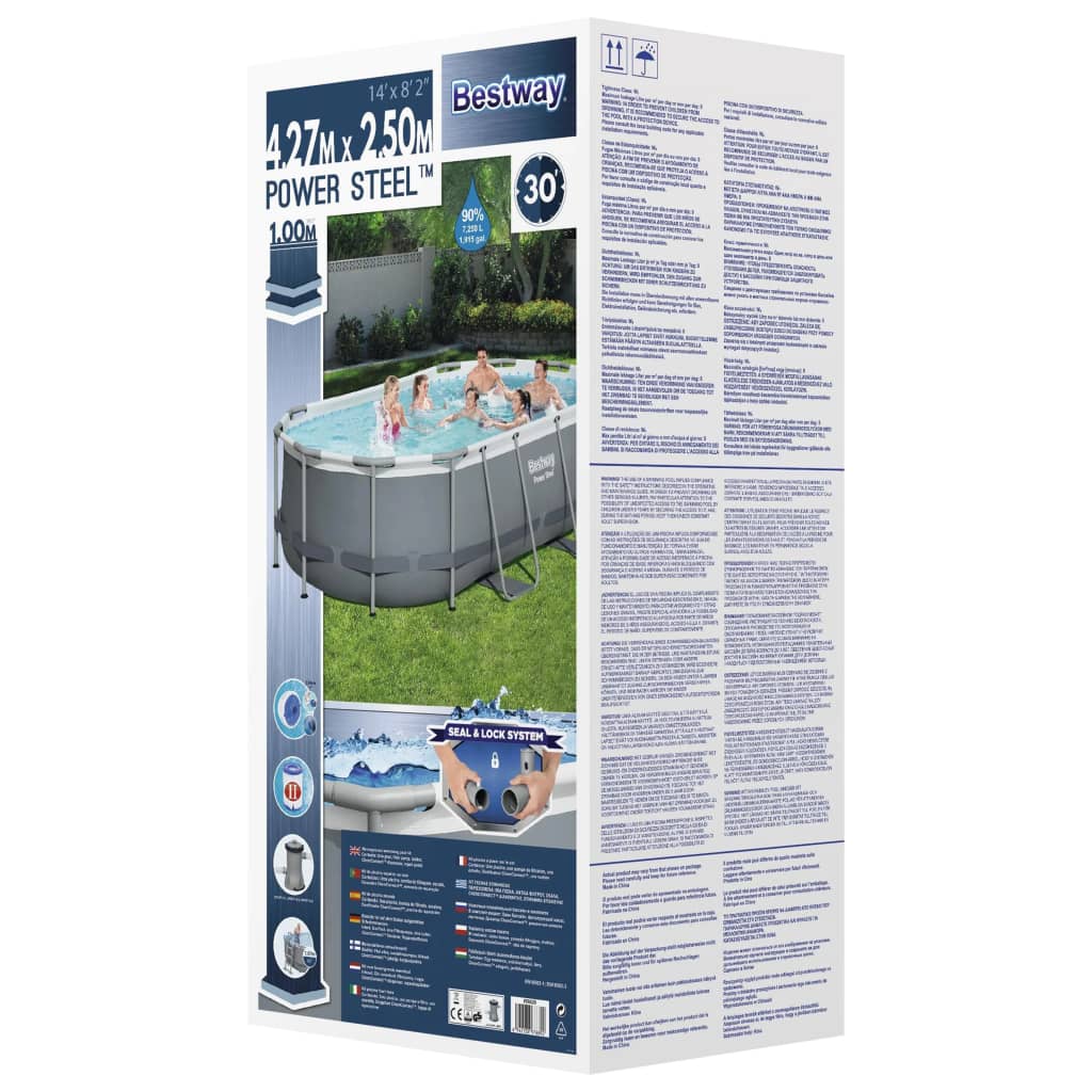 Bestway Power Sreel Zwembad bovengronds ovaal 427x250x100 cm - AllerleiShop