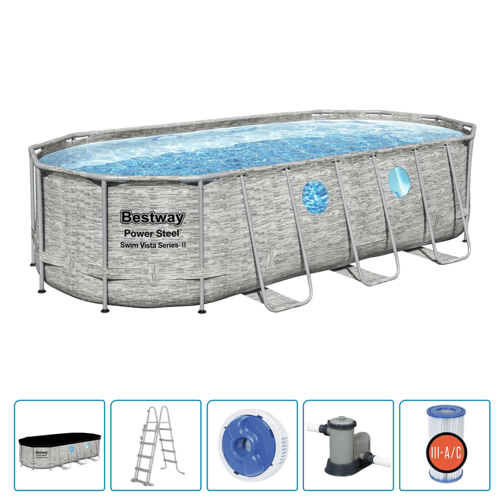 Bestway Power Steel Zwembadset Swim Vista Series 549x274x122 cm - AllerleiShop