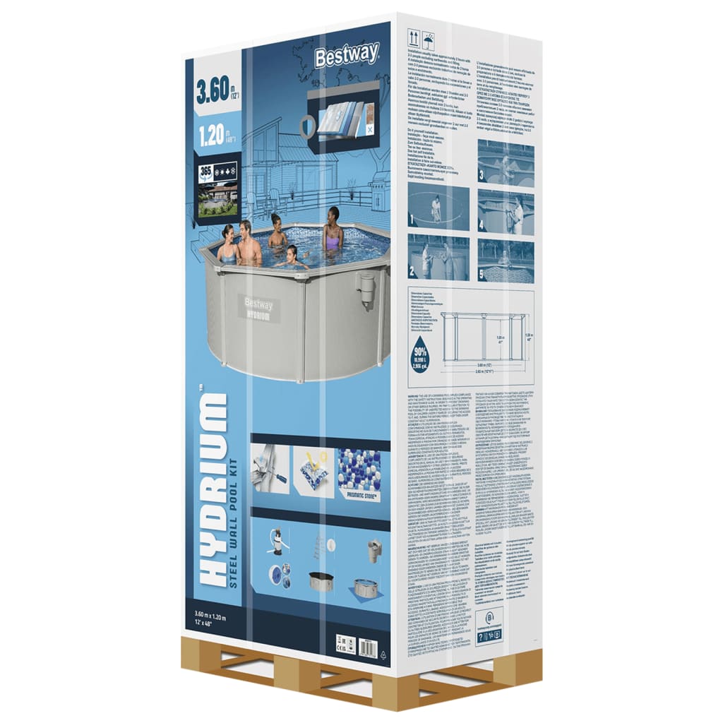 Bestway Hydrium Zwembad frame bovengronds rond 360x120 cm - AllerleiShop