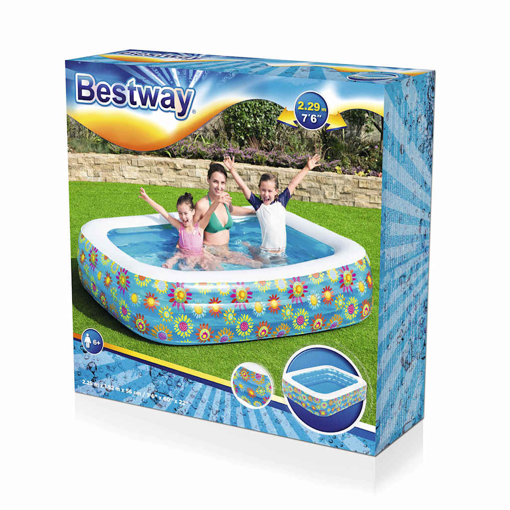 Bestway Kinderzwembad opblaasbaar 229x152x56 cm blauw - AllerleiShop