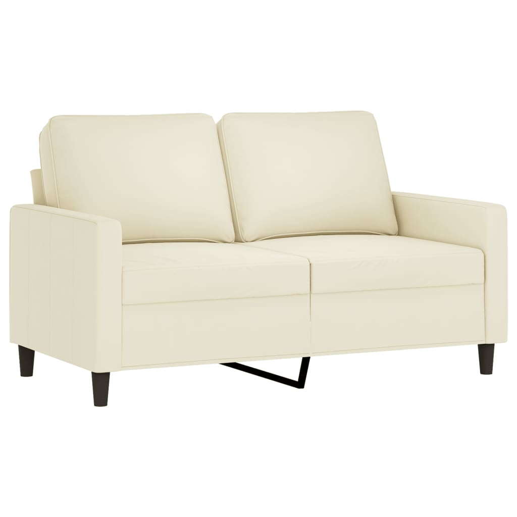 2-delige Loungeset met kussens fluweel crèmekleurig