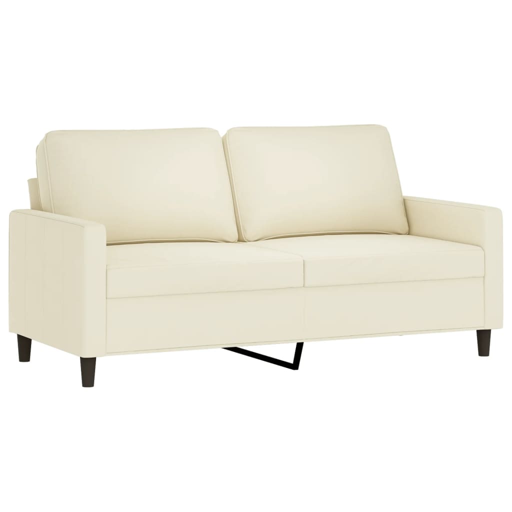 2-delige Loungeset met kussens fluweel crèmekleurig