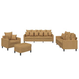 4-delige Loungeset met kussens fluweel bruin