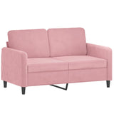 2-delige Loungeset met kussens fluweel roze