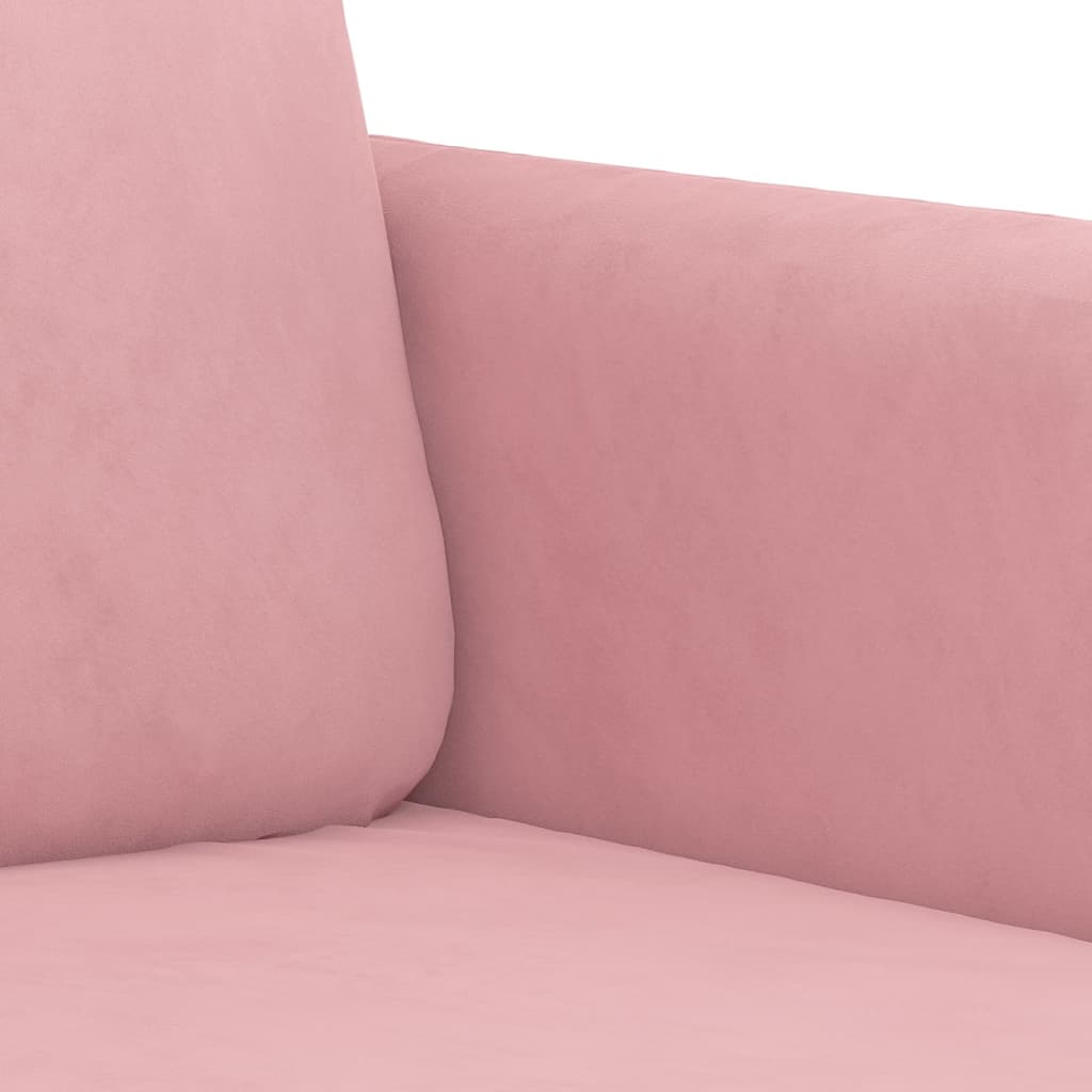 2-delige Loungeset met kussens fluweel roze