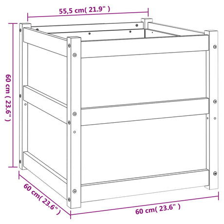 Plantenbak 60x60x60 cm massief grenenhout