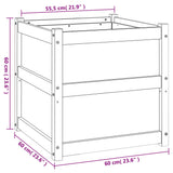 Plantenbak 60x60x60 cm massief grenenhout wit