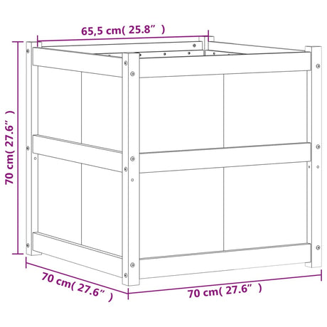 Plantenbak 70x70x70 cm massief grenenhout