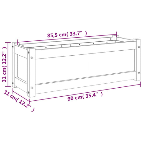 Plantenbak 90x31x31 cm geïmpregneerd grenenhout