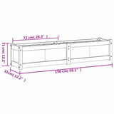 Plantenbak 150x31x31 cm massief grenenhout wit