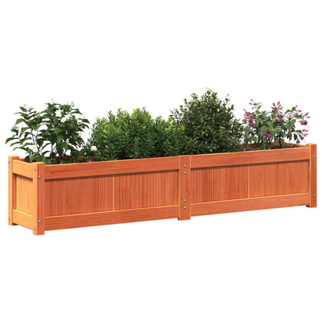 Plantenbak 150x31x31 cm massief grenenhout wasbruin