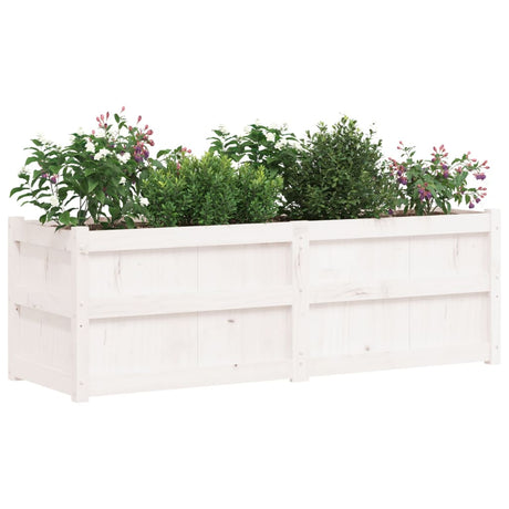 Plantenbak 150x50x50 cm massief grenenhout wit