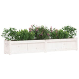 Plantenbak 180x31x31 cm massief grenenhout wit