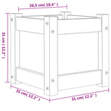 Plantenbak 31x31x31 cm massief grenenhout wit