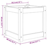 Plantenbak 40x40x40 cm massief grenenhout wasbruin