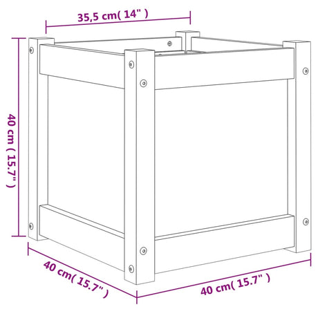 Plantenbak 40x40x40 cm massief grenenhout wasbruin