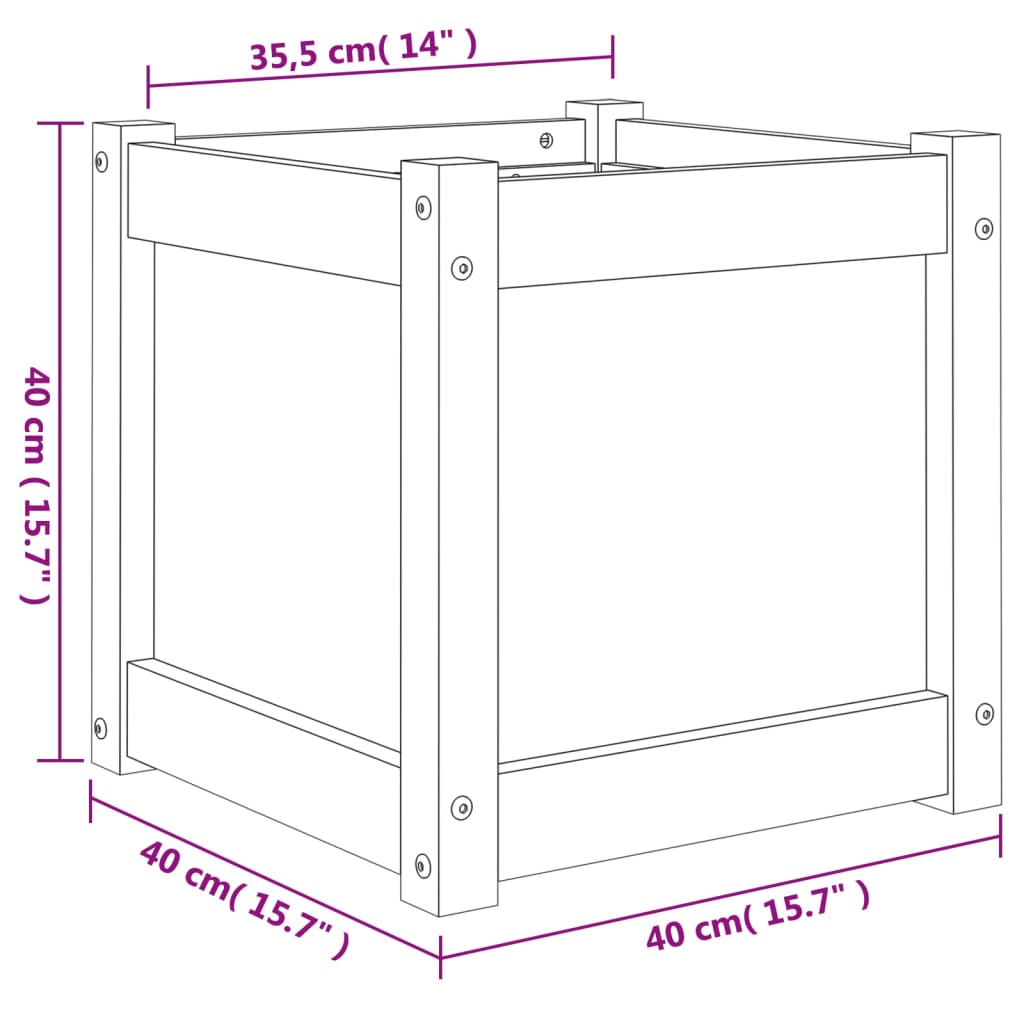 Plantenbak 40x40x40 cm massief douglashout