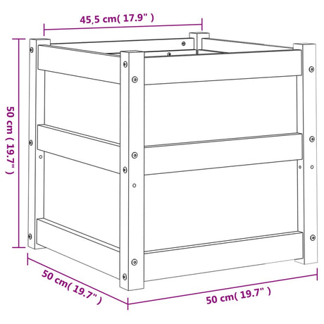 Plantenbak 50x50x50 cm massief grenenhout