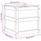 Plantenbak 50x50x50 cm massief grenenhout wasbruin