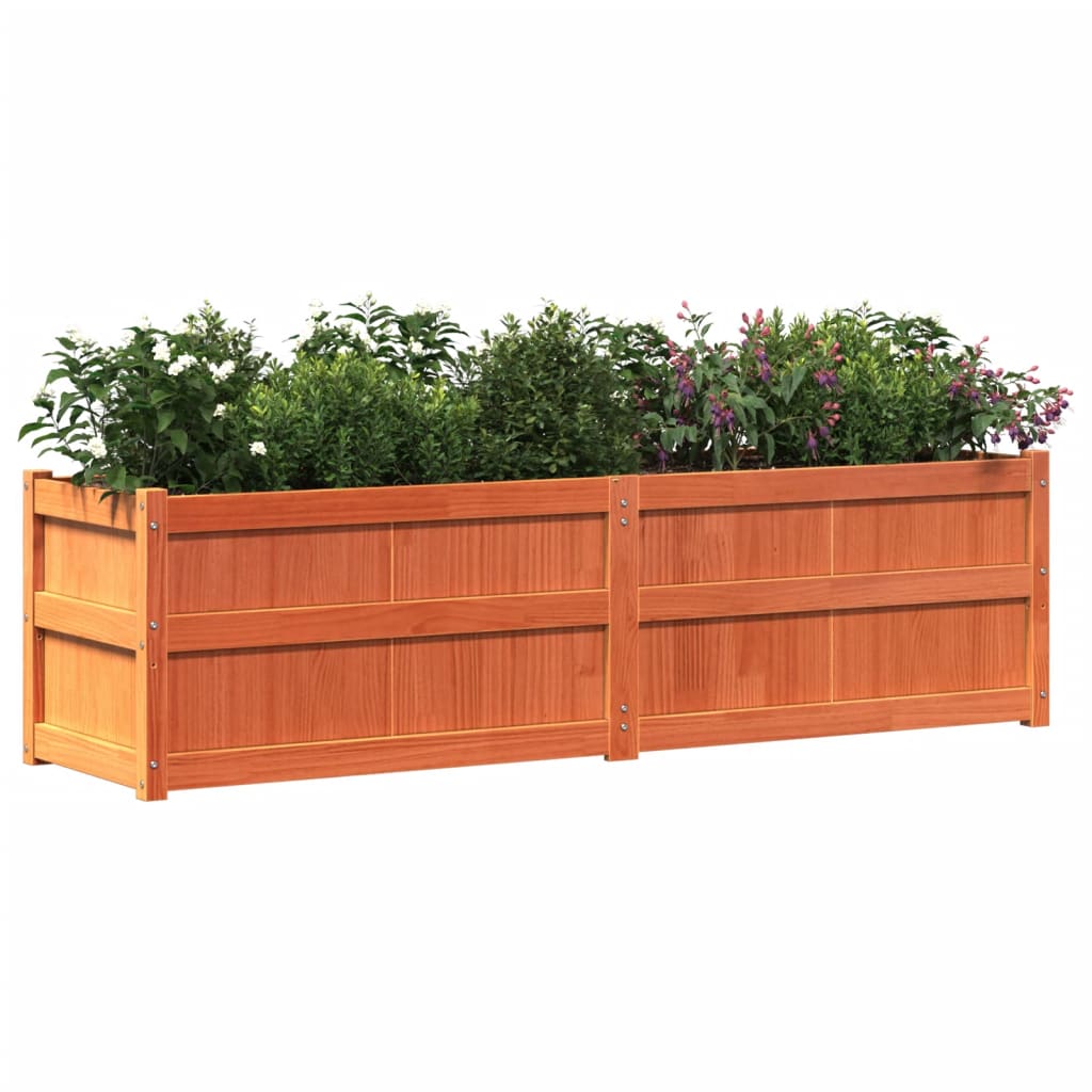 Plantenbak 180x50x50 cm massief grenenhout wasbruin