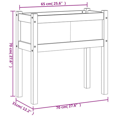 Plantenbak met poten 70x31x70 cm geïmpregneerd grenenhout