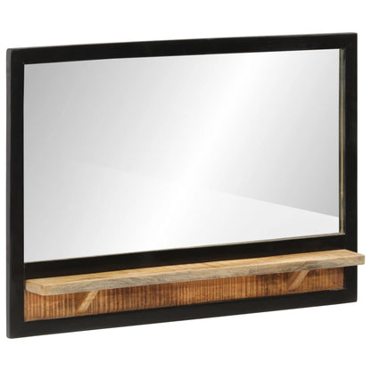 Spiegel met schap 80x8x55 cm glas en massief mangohout - AllerleiShop