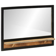 Spiegel met schap 80x8x55 cm glas en massief mangohout