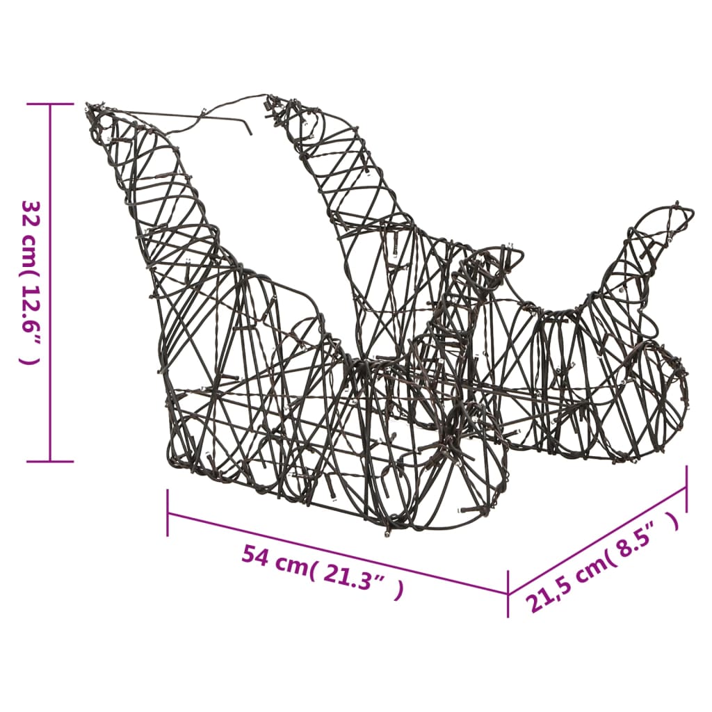 Kerstversiering rendieren en slee 160 LED's rattan warmwit - AllerleiShop