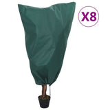 Plantenhoezen met trekkoord 8 st 70 g/m² 0,8x0,8 m - AllerleiShop