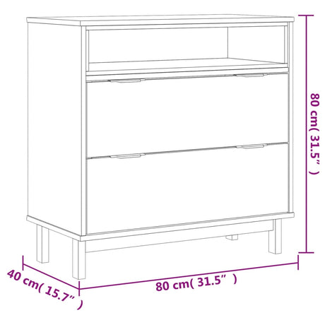 Ladekast FLAM 80x40x80 cm massief grenenhout - AllerleiShop