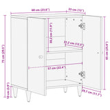 Bijzetkast 60x33x75 cm massief mangohout - AllerleiShop