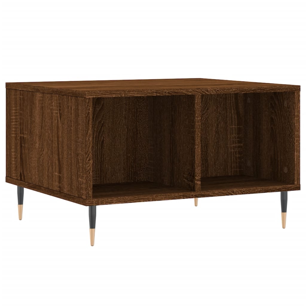 Salontafel 60x50x36,5 cm bewerkt hout bruin eikenkleur